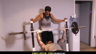 Hot - Older tattooed muscle daddy coaches virgin step