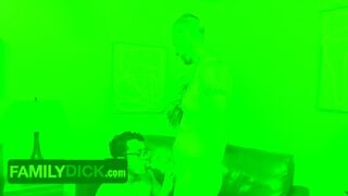 Stepson Rubs His Muscled Stepdad’s Inner Thigh And Wonders What His Cock Might Look Like