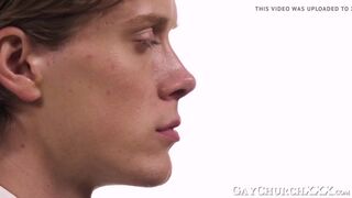 Horny twink pounded hard bareback instead of confessing sins