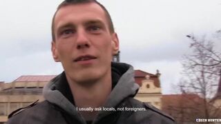 CZECH HUNTER 402 - Short Haired Stud Decides To Try Out Some Dick For His Self