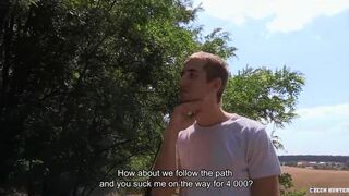 Hunter - Desperate Guy Asks A Stranger For Help With his Car But He Wants His DIck For Exchange