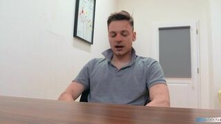 In The Interview, He Drops His Clothes On The Floor And Surprises Him With His Huge Boner - Hot