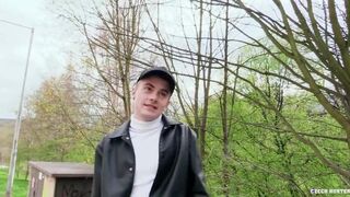 Hunter - Horny Twink Shows His Cock Sucking Skills, Then Offers His Tight Hole