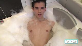 Hot Brunette Twink Xander H Fingers His Butt On The Shower!