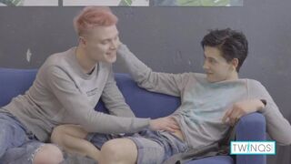 Horny Boy Oliver Earns A Load Of Logan's Cum On His Chest!