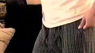 Funny solo jock jerking off in homemade gold