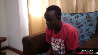 Ebony solo amateur twink jerks cock and fingers asshole