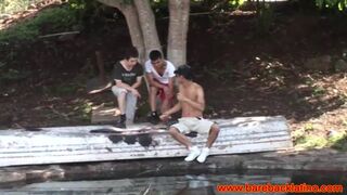 Barebacking latino twinks love cum