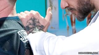 Huge cocked gay athlete visits the doc