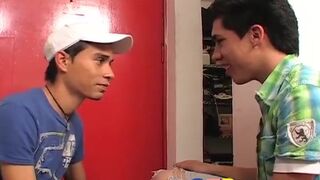 Hot twinks get naughty in a good twink threesome sex session