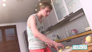 Blond Twink Liam P Gets Frisky With A Purple Ass-Toy!