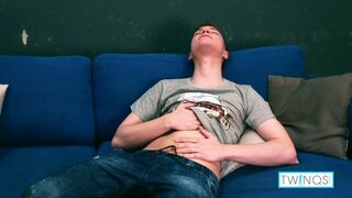 Cock Hungry Teen Ethan Makes Himself Shoot A Sticky Cum Load