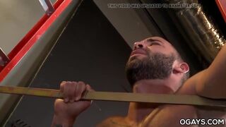 Interracial couple fuck at work