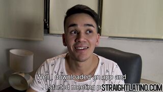 Straight Latin amateur cums in gays mouth after cock riding