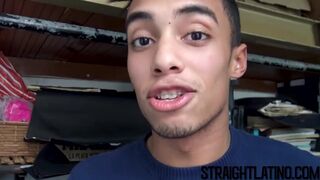 Young straight Latino banged and facialised