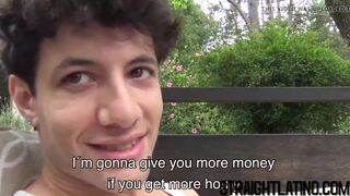 Gorgeous young Latinos breeding in a beautiful garden