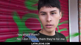 Latin - Young cock sucker fucked raw outside