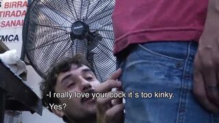 Latin - Cum Thirsty Boy Sucks A Bartenders Uncut Cock