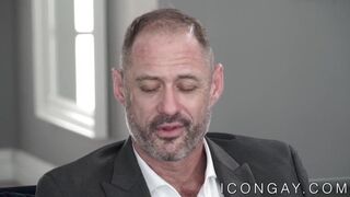 Young jock Casey Everett sliding on big stepdaddy cock