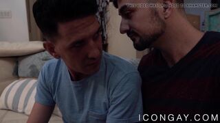 Bearded homo anally fucked by his big dicked lover