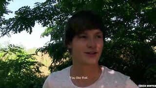 CZECH HUNTER 459 - Emo Twink Strokes & Sucks A Cock In The Car