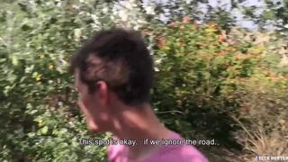 CZECH HUNTER 555 - Shy Amateur Dude Sucks And Rides A Stranger's Big Cock In The Forest