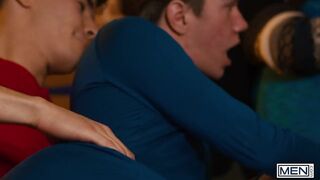 MEN - Jordan Lake Rides Maverick Sun, Then Cums As The Top Bangs Him Missionary Before Getting A Creampie In His Ass