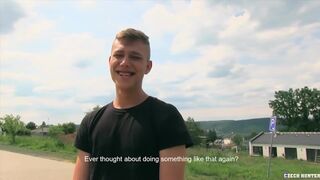 CZECH HUNTER 429 - Buff Twink Flexing His Muscles & Cock In The Woods
