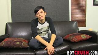 Cute Ryker Madison masturbates after being interviewed