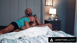 ADULT TIME - Bald Stepdaddy Drew Sebastian Accidentally Fucks His New Twink Stepson Carter DelRey!