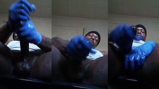 Cock Worshipping with Latex Gloves