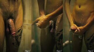 Fans Exclusive Big Cock Twink Cum in the Shower