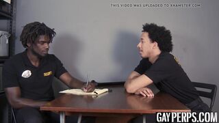 Muscle security officer ass drills gay guy after sensual BJ