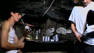 Cigar loving young men jerking off hard until a blasting end