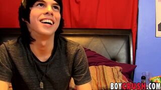 Hot 18yo twink interviewed before pulling out his juicy cock