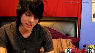 Hot 18yo twink interviewed before pulling out his juicy cock