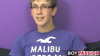 Jockstrap glasses twink Tommie Reed hot solo masturbation