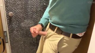 Train Station Toilet Jerk-off and Cumming - full length!